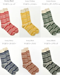 ROTOTO Socks^/ R1337 Multi jacquard crew socks