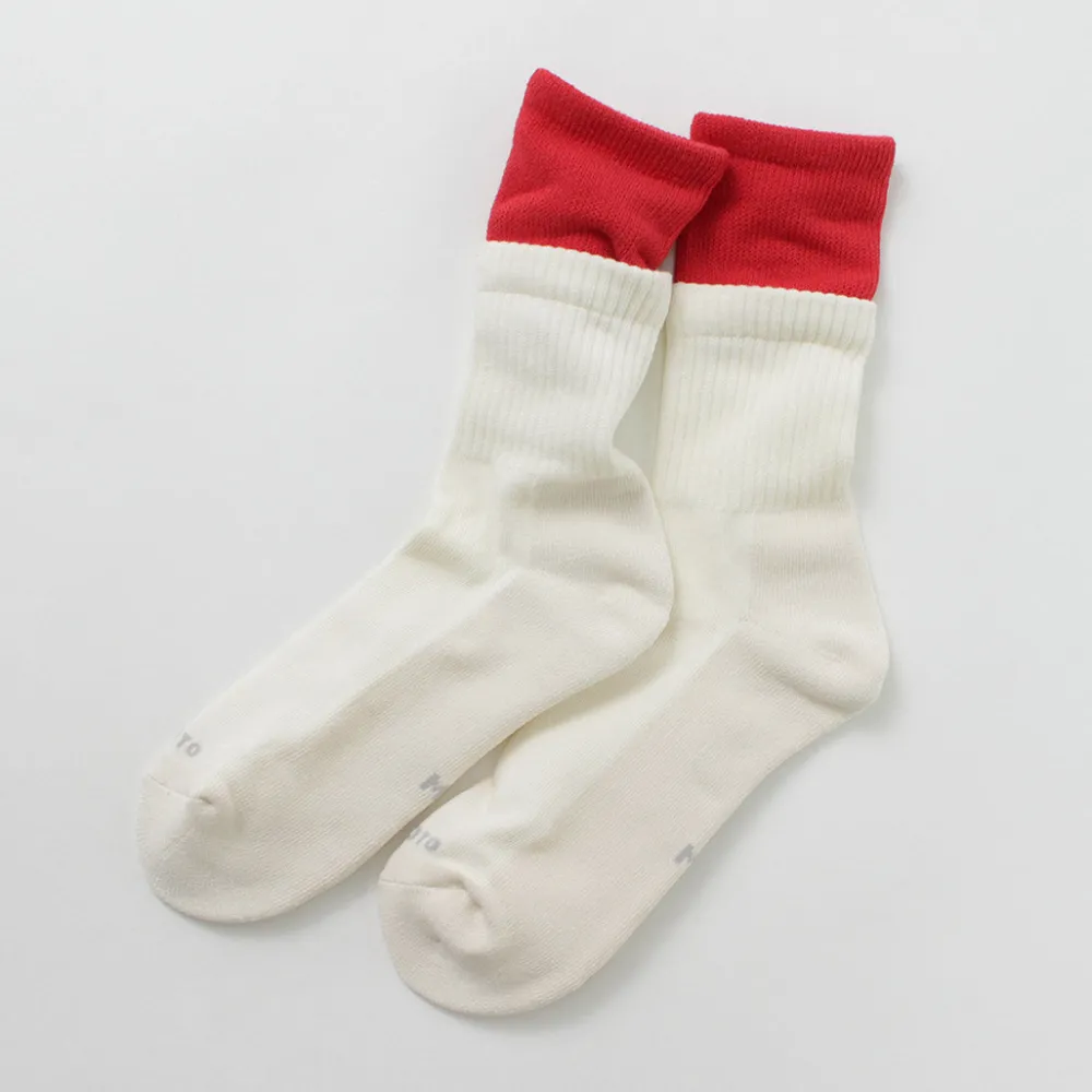 ROTOTO Socks^/ R1421 Organic cotton double layer crew socks