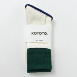 ROTOTO Socks^/ R1421 Organic cotton double layer crew socks