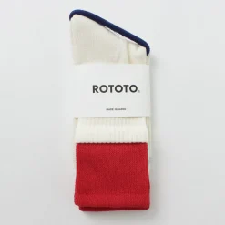 ROTOTO Socks^/ R1421 Organic cotton double layer crew socks