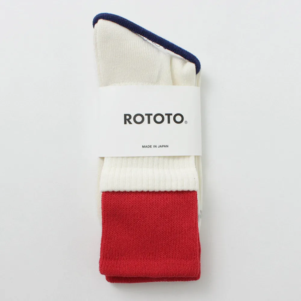 ROTOTO Socks^/ R1421 Organic cotton double layer crew socks