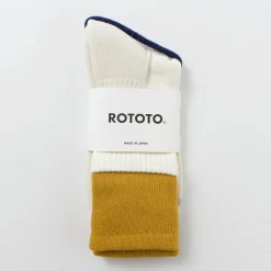 ROTOTO Socks^/ R1421 Organic cotton double layer crew socks