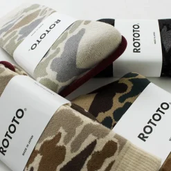 ROTOTO Socks^/ R1339 Pile camo crew socks