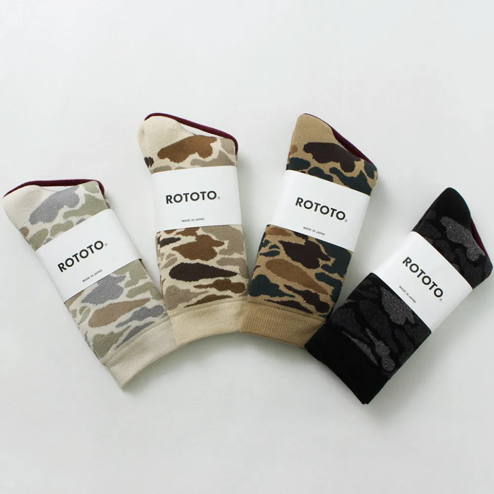 ROTOTO Socks^/ R1339 Pile camo crew socks