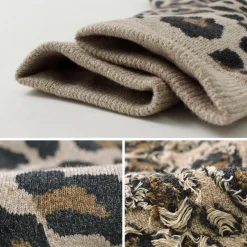 ROTOTO Socks^/ R1340 Pile leopard crew sock