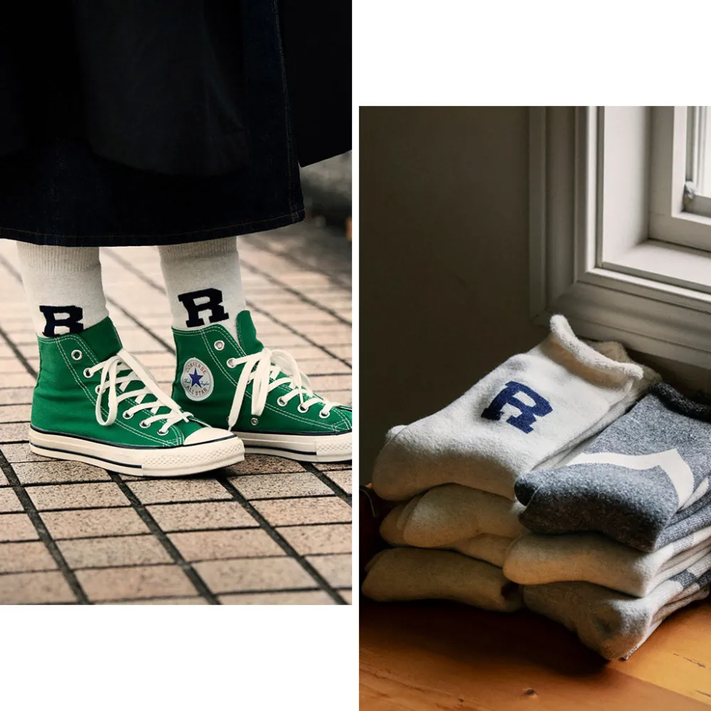 ROTOTO Socks^/ Raffy Sweat Socks R Logo
