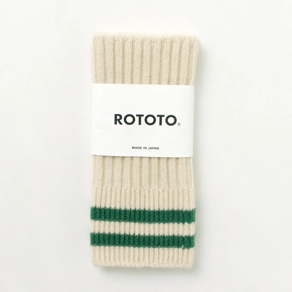 ROTOTO Gloves^/ Striped Seamless Hand Warmer Merino Lamb Wool