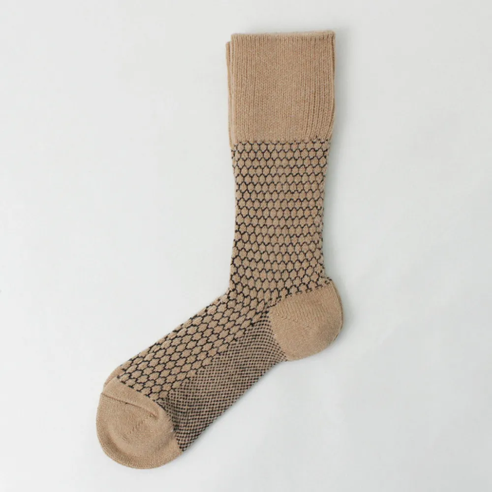 ROTOTO Socks^/ Woolen Jacquard Crew Socks Popcorn