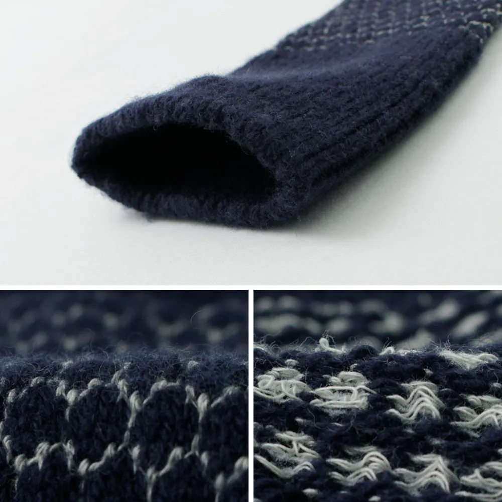 ROTOTO Socks^/ Woolen Jacquard Crew Socks Popcorn