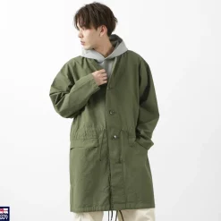ROYAL NAVY Coats^/ Snow camo collarless overcoat