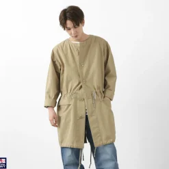 ROYAL NAVY Coats^/ Snow camo collarless overcoat