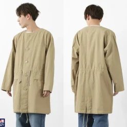 ROYAL NAVY Coats^/ Snow camo collarless overcoat