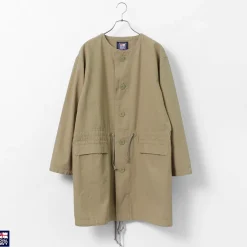 ROYAL NAVY Coats^/ Snow camo collarless overcoat