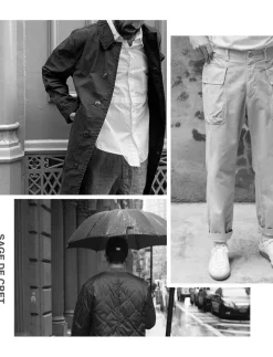 SAGE DE CRET Trousers^/ Tapered Cargo Pants/Moleskin olive