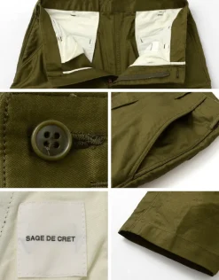 SAGE DE CRET Trousers^/ Tapered Cargo Pants/Moleskin olive