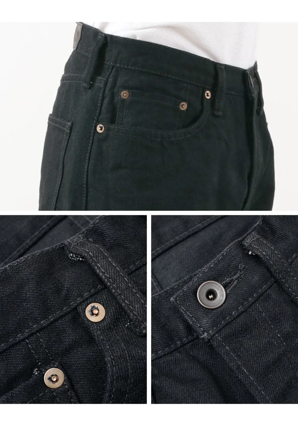 SANCA Jeans^/ denim tapered 5P trousers black