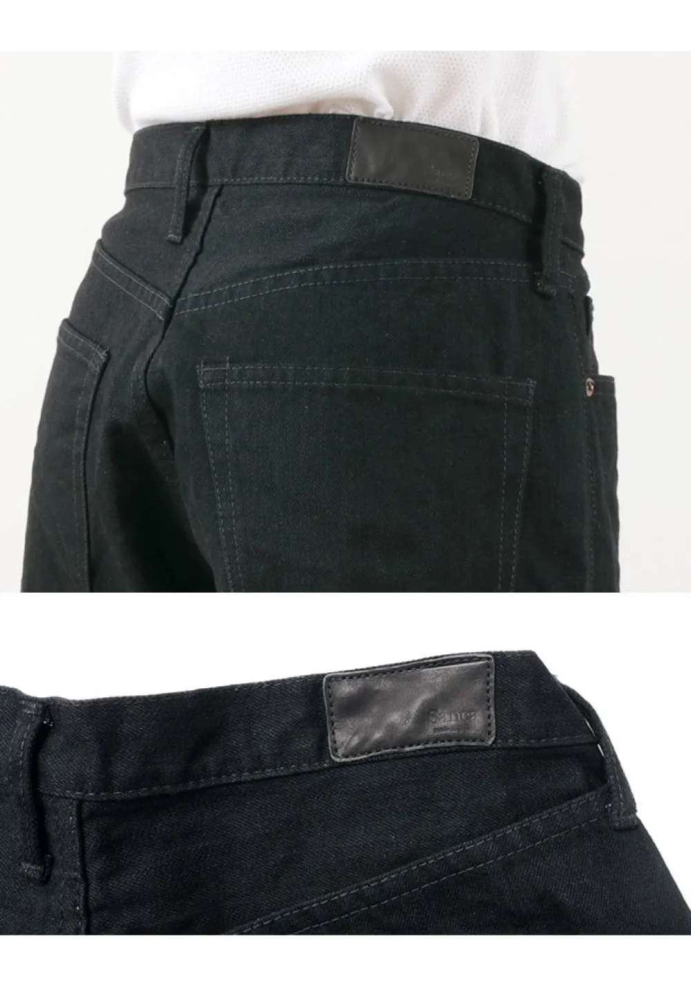 SANCA Jeans^/ denim tapered 5P trousers black