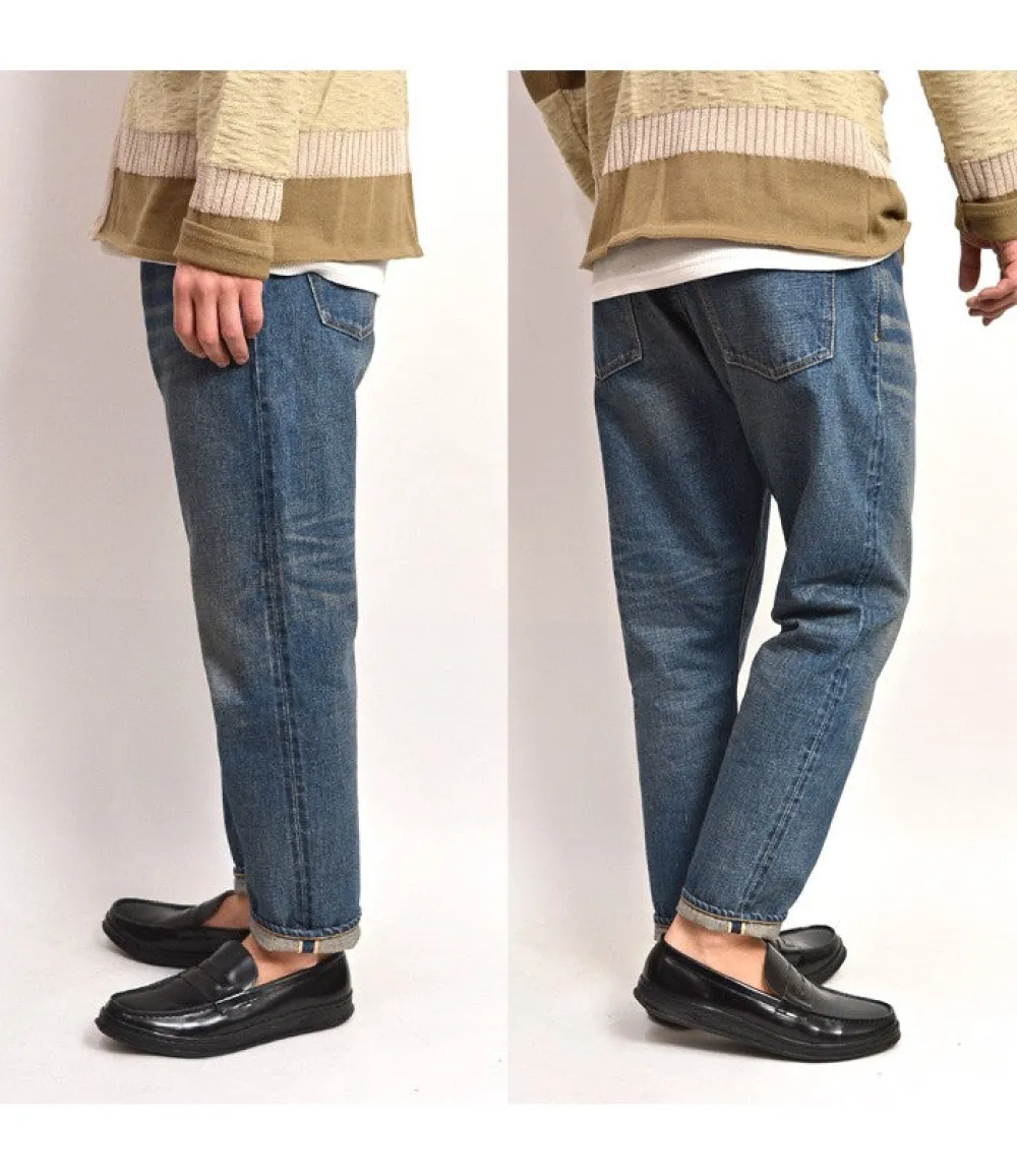 SANCA Jeans^/ 15.5oz Denim Tapered Used 5P Pants indigo