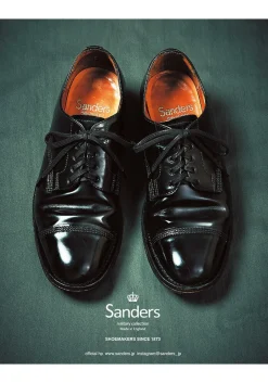 SANDERS Leather Shoes & Boots^/ #1128 Military derby shoes Japan Limited Model