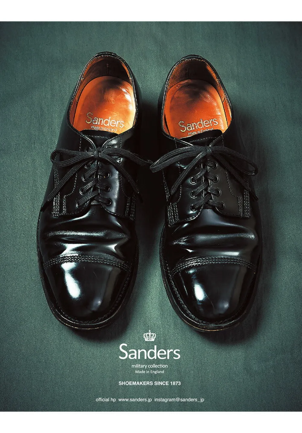 SANDERS Leather Shoes & Boots^/ #1128 Military derby shoes Japan Limited Model