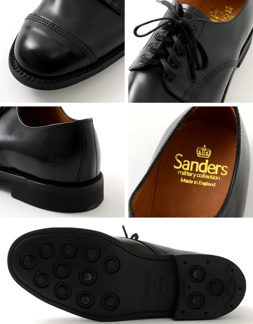 SANDERS Leather Shoes & Boots^/ #1128 Military derby shoes Japan Limited Model