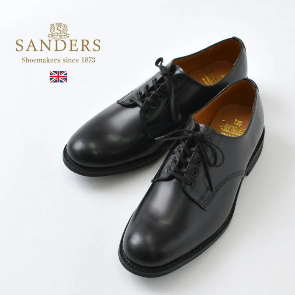 SANDERS Leather Shoes & Boots^/ #2246B Military Officer Shoes Japan Limited Model black