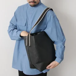 SENTI Shoulder Bags^/ Dyneema Leather Box Type Shoulder Bag black