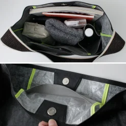SENTI Shoulder Bags^/ Dyneema Leather Box Type Shoulder Bag black