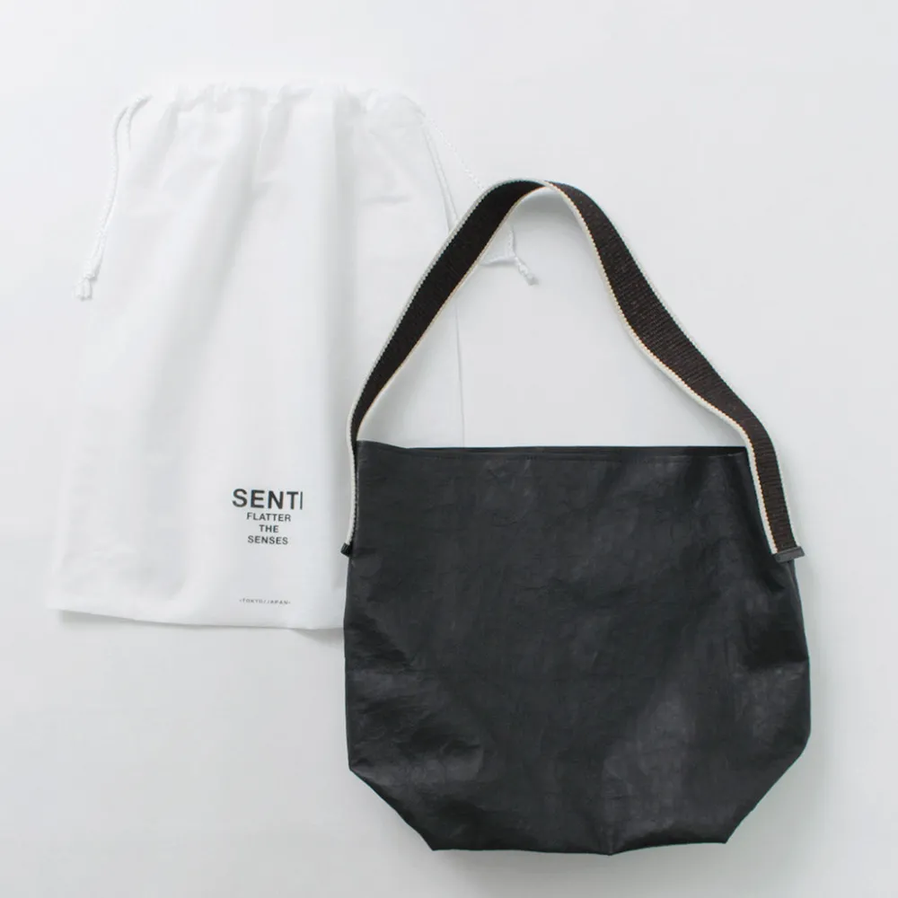 SENTI Shoulder Bags^/ Dyneema Leather Box Type Shoulder Bag black