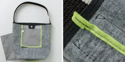 SENTI Shoulder Bags^/ Dyneema Leather Box Type Shoulder Bag black