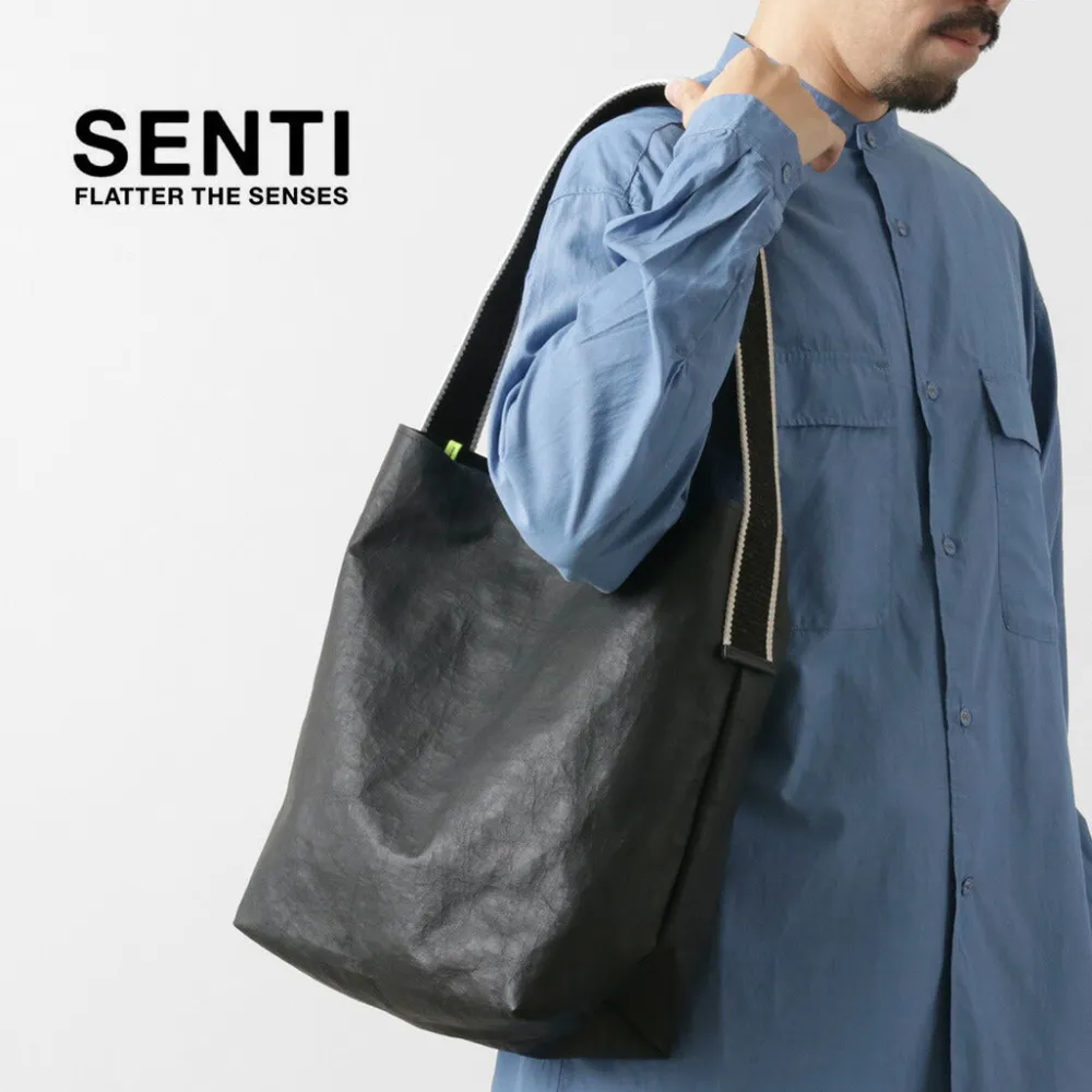 SENTI Shoulder Bags^/ Dyneema Leather Box Type Shoulder Bag black