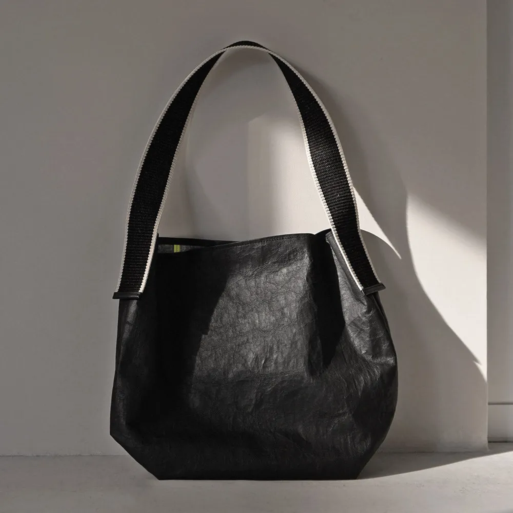 SENTI Shoulder Bags^/ Dyneema Leather Box Type Shoulder Bag black