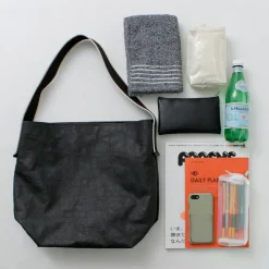 SENTI Shoulder Bags^/ Dyneema Leather Box Type Shoulder Bag black