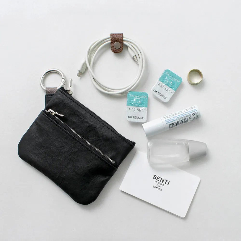 SENTI Other Bags^/ Dyneema Leather Double Zipper Pouch
