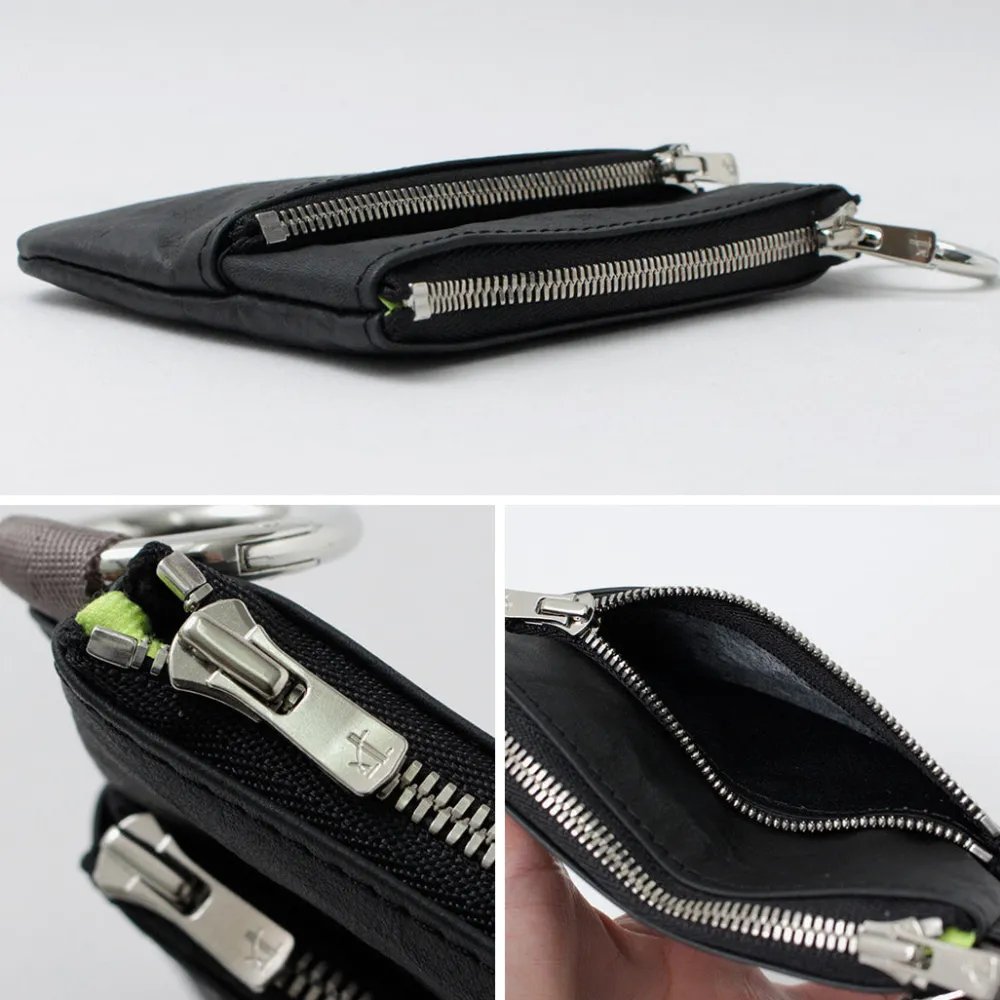 SENTI Other Bags^/ Dyneema Leather Double Zipper Pouch