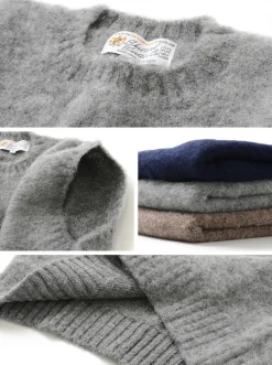 SHETLANDWOOLLENCO Knits^/ Plain Shaggy Dog Crew Neck Knits Vest