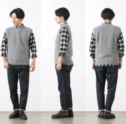 SHETLANDWOOLLENCO Knits^/ Plain Shaggy Dog Crew Neck Knits Vest