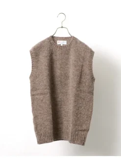 SHETLANDWOOLLENCO Knits^/ Plain Shaggy Dog Crew Neck Knits Vest