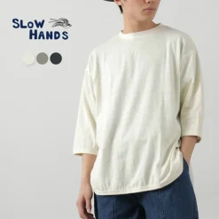 SLOW HANDS T-Shirts^/ Hemp Cotton Crew Neck T-Shirt