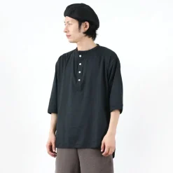 SLOW HANDS T-Shirts^/ Henry Neck Combi T-Shirt