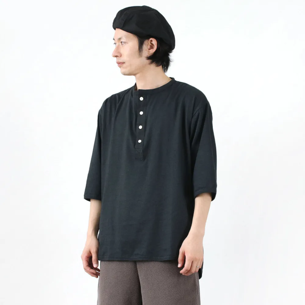 SLOW HANDS T-Shirts^/ Henry Neck Combi T-Shirt