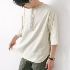 SLOW HANDS T-Shirts^/ Henry Neck Combi T-Shirt
