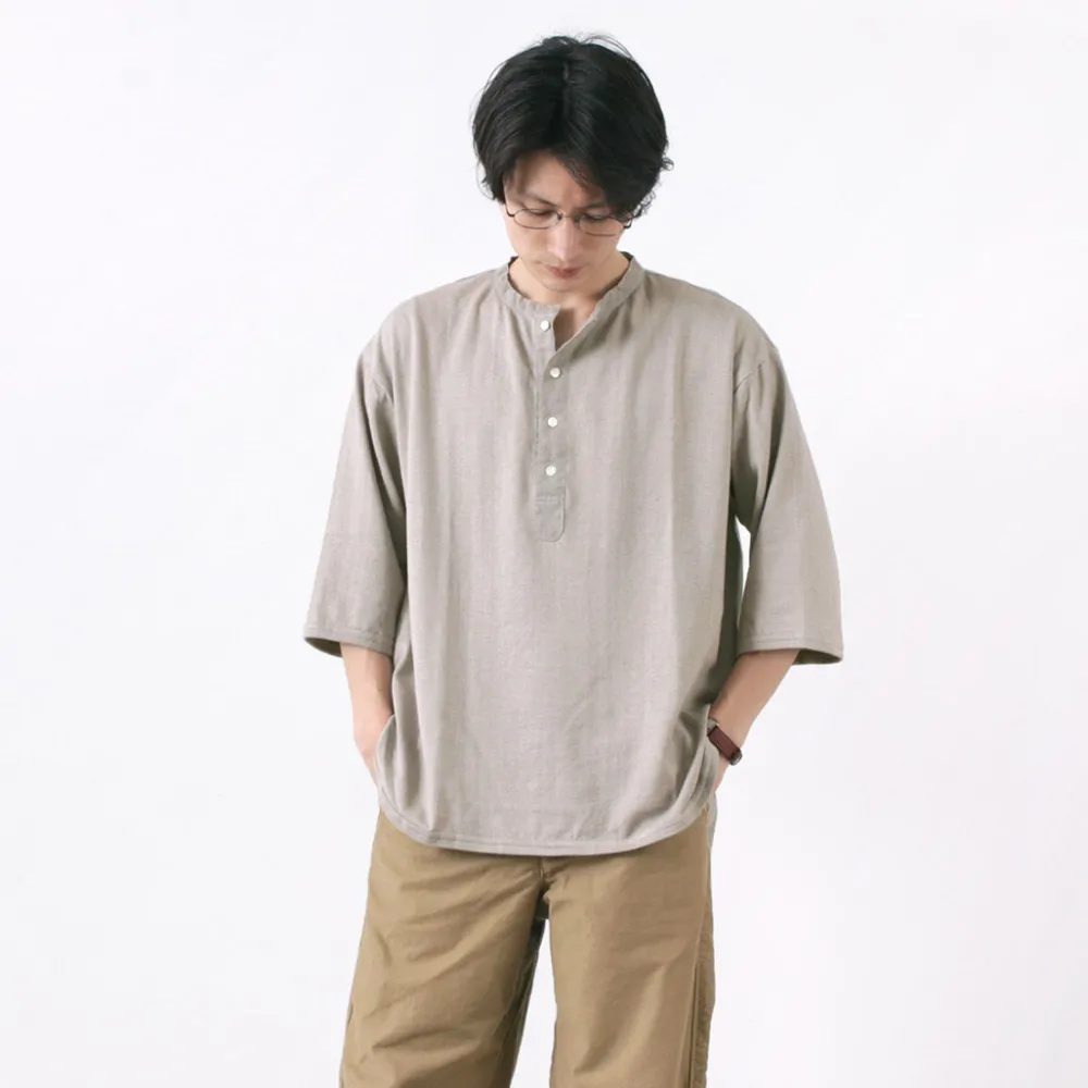 SLOW HANDS T-Shirts^/ Henry Neck Combi T-Shirt