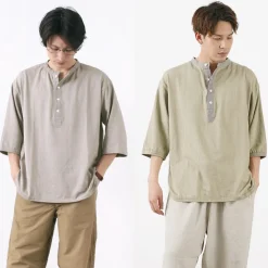 SLOW HANDS T-Shirts^/ Henry Neck Combi T-Shirt