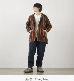 SLOW HANDS Coats^/ Old School Stripe Loose Fit Coverall Coat dark-brown