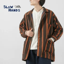 SLOW HANDS Coats^/ Old School Stripe Loose Fit Coverall Coat dark-brown