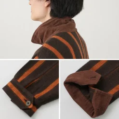 SLOW HANDS Coats^/ Old School Stripe Loose Fit Coverall Coat dark-brown