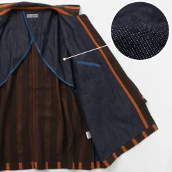SLOW HANDS Coats^/ Old School Stripe Loose Fit Coverall Coat dark-brown