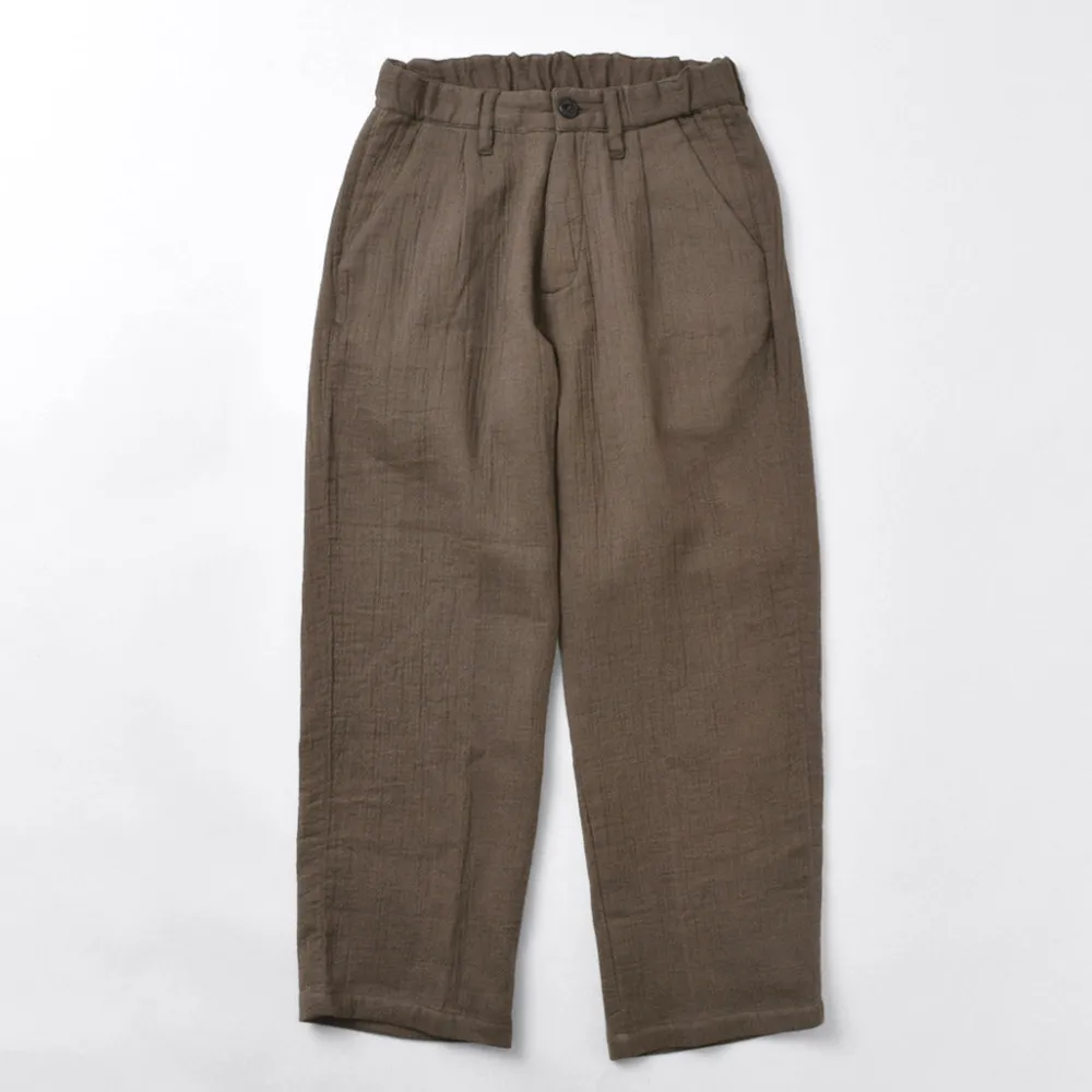 SLOW HANDS Trousers^/ Triple gauze tuck work trousers