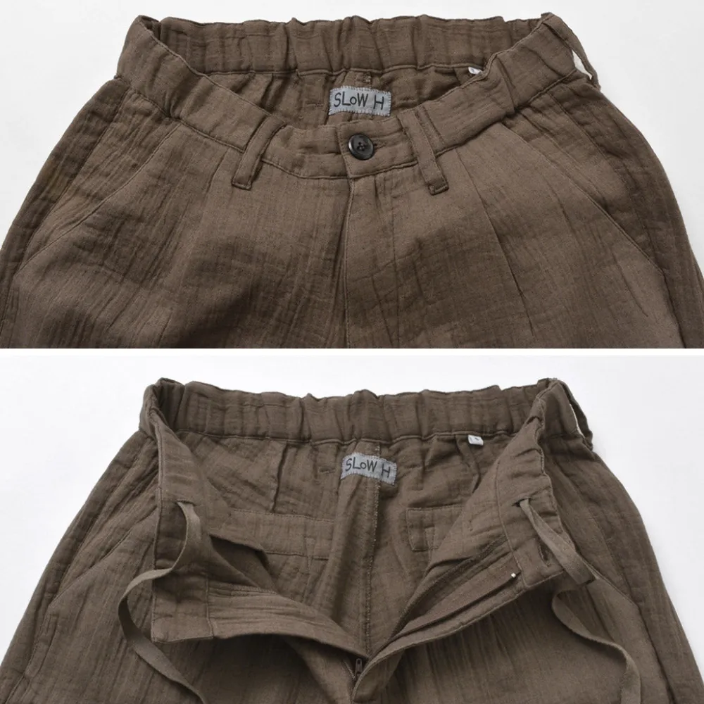 SLOW HANDS Trousers^/ Triple gauze tuck work trousers